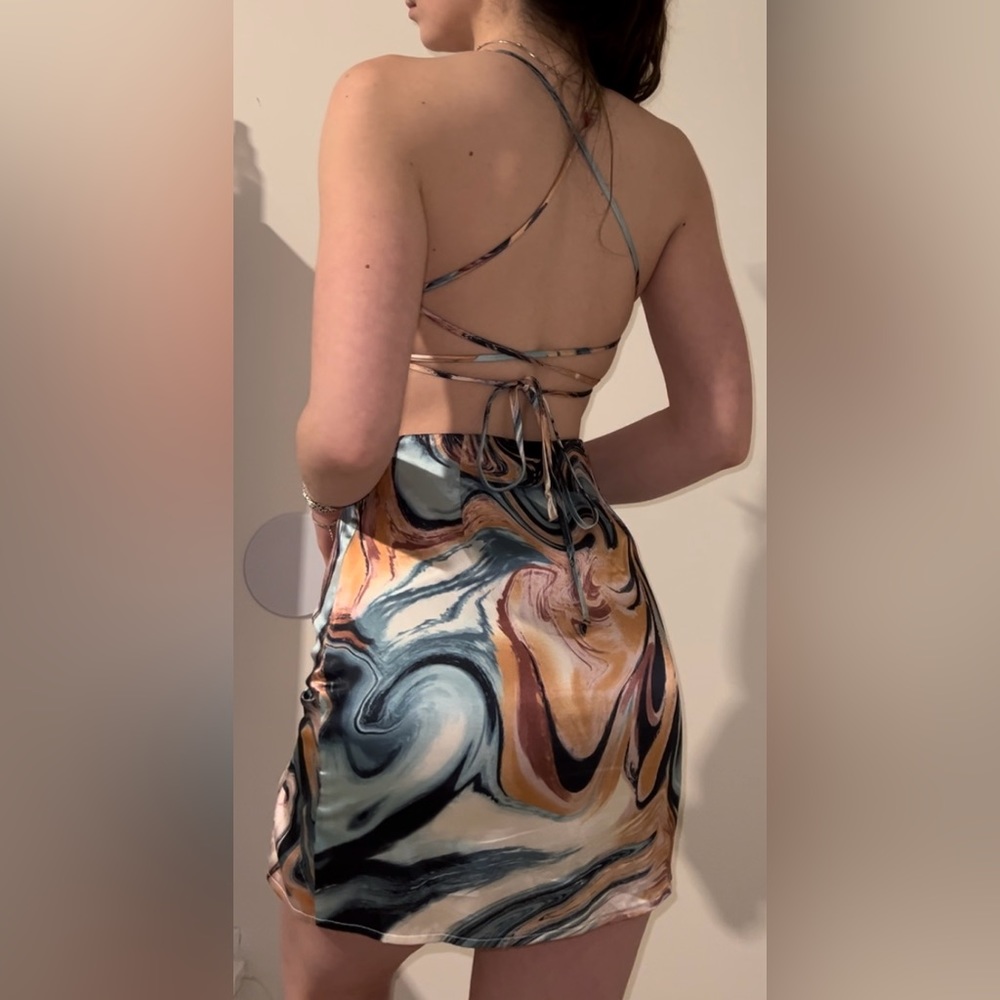 XS multicolor marble mini dress from Pacsun, Kendall and Kylie brand, like new